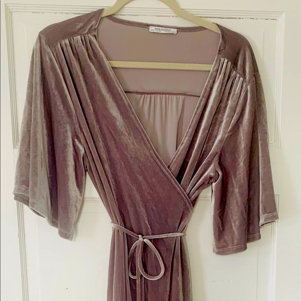 Velvet wrap dress